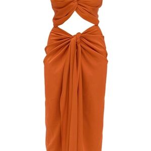 NWT Andrea Iyamah Strapless Orange Knot Dress